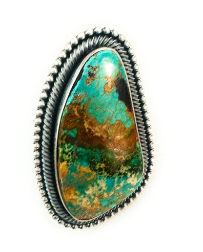 Navajo Royston Turquoise & Sterling Silver Adjustable Ring by Ernest Begay