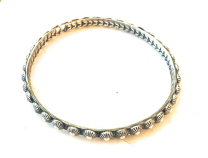 Navajo Sterling Silver Studded Bangle Bracelet by Kevin Billah