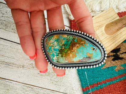 Navajo Royston Turquoise & Sterling Silver Adjustable Ring by Ernest Begay