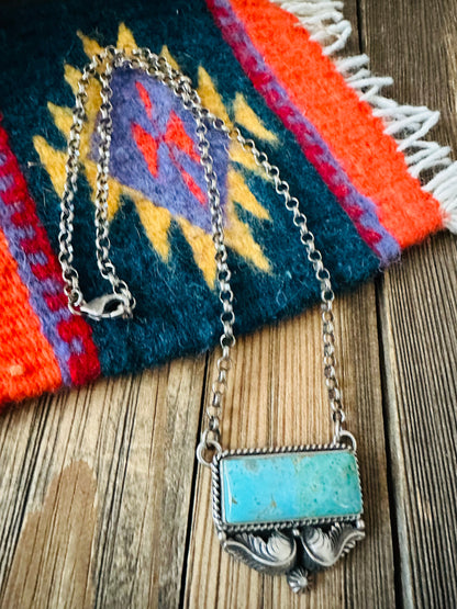 Navajo Sterling Silver & Royston Turquoise Necklace