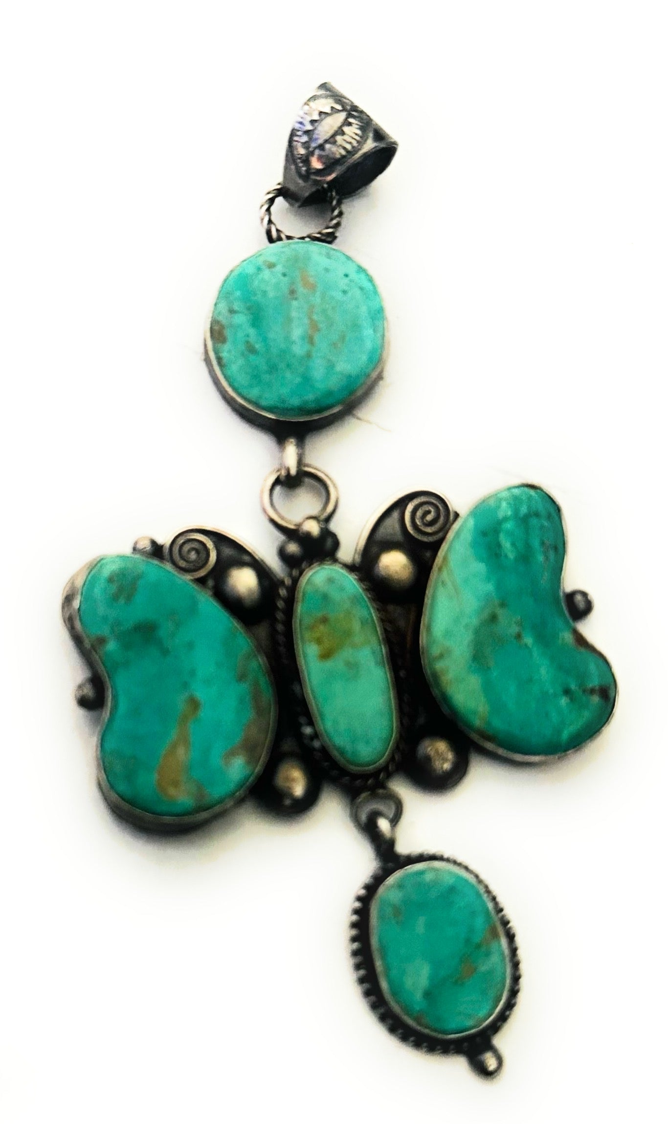 Navajo Royston Turquoise and Sterling Silver Pendant by Jacqueline Silver