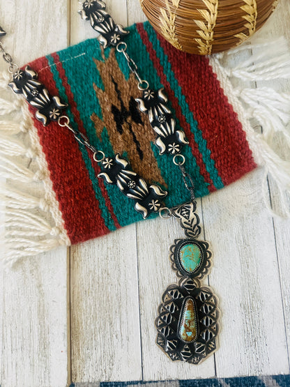 Navajo Sterling Silver & Royston Turquoise Necklace