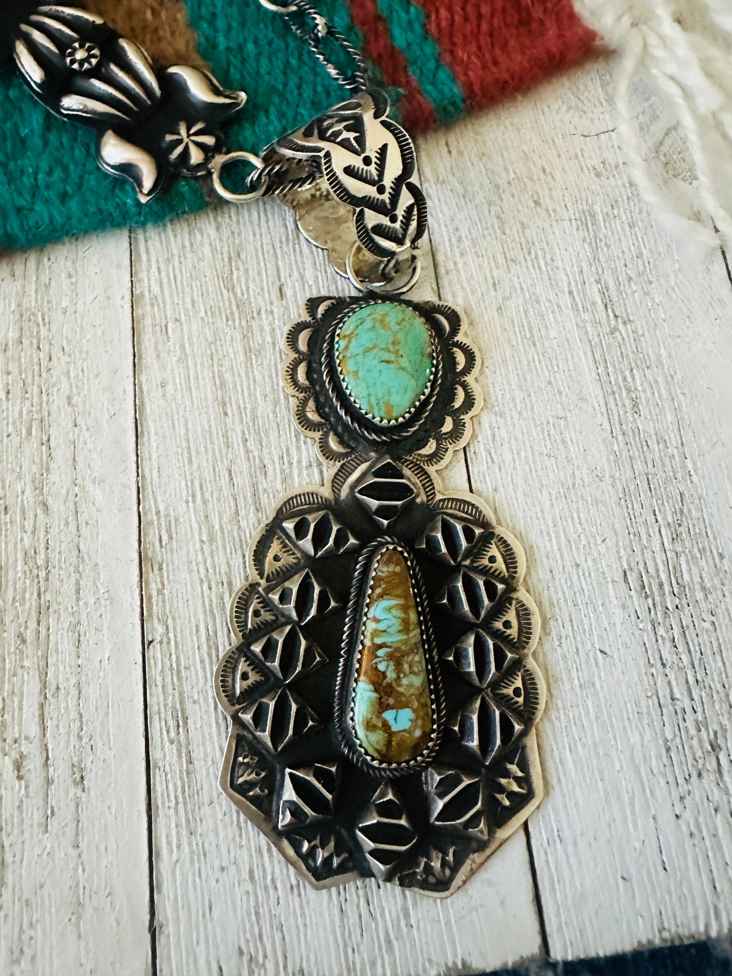 Navajo Sterling Silver & Royston Turquoise Necklace