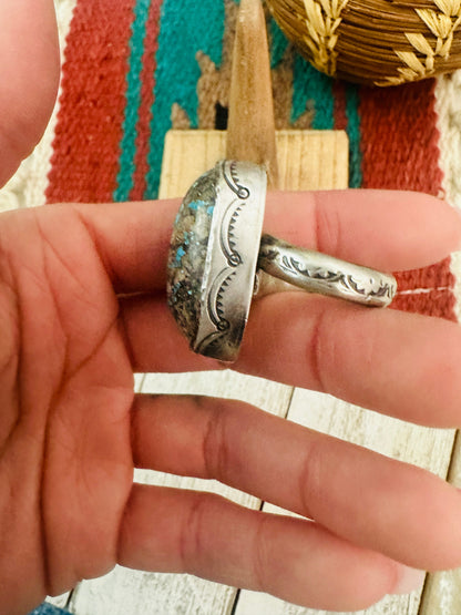 Navajo Turquoise & Sterling Silver Adjustable Ring