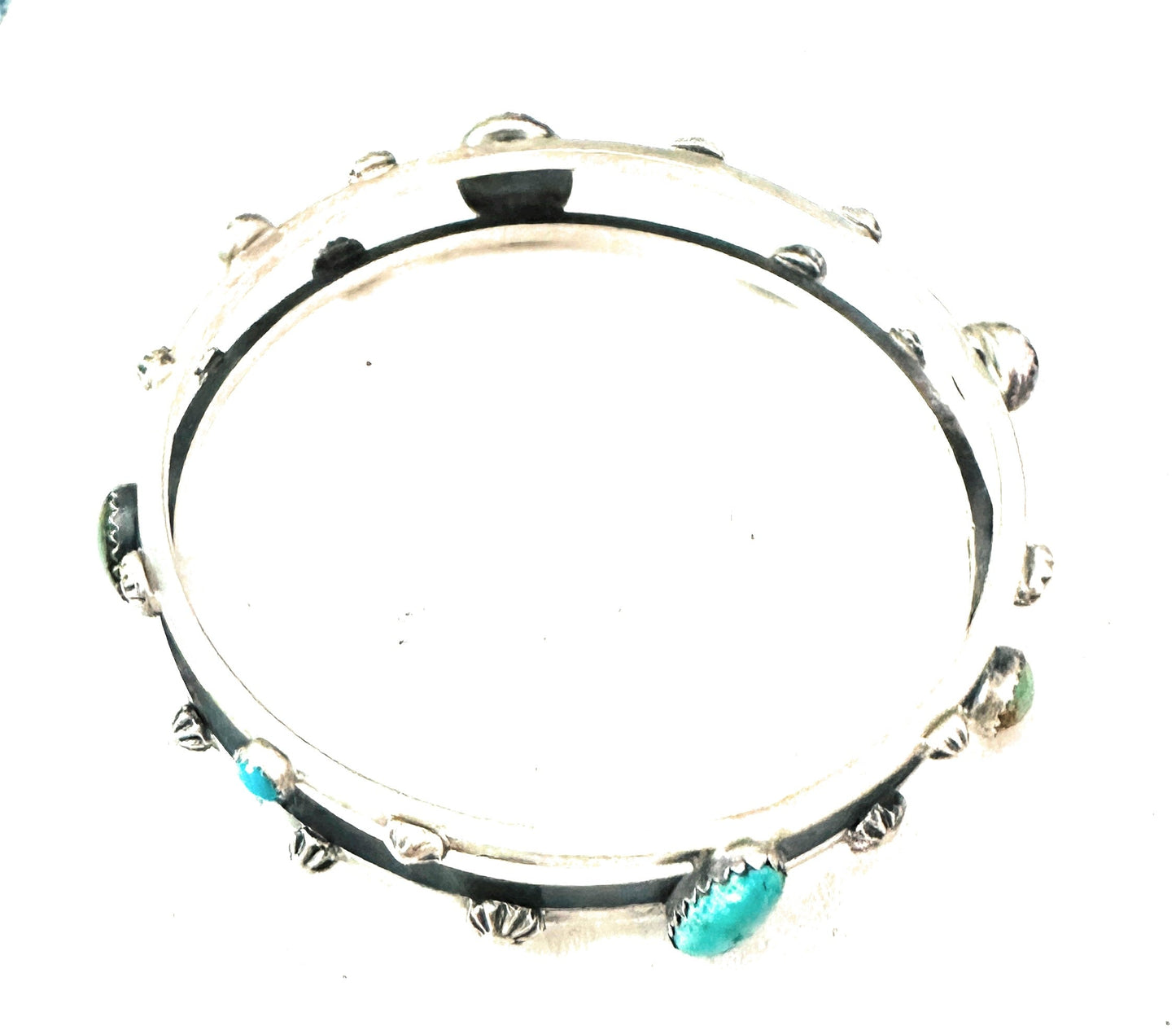 Navajo Multi Turquoise & Sterling Silver Bangle Bracelet