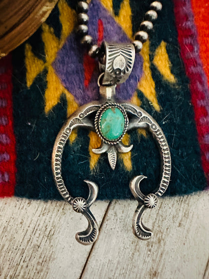 Navajo Turquoise & Sterling Silver Naja Pendant