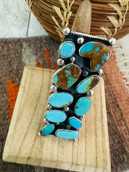 Navajo Royston Turquoise & Sterling Silver Adjustable Ring by Jacqueline Silver