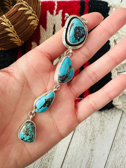 Navajo Sterling Silver & Turquoise Lariat Necklace