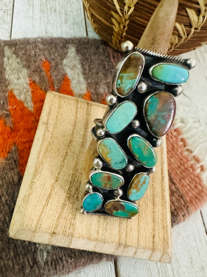 Navajo Royston Turquoise & Sterling Silver Adjustable Ring by Jacqueline Silver