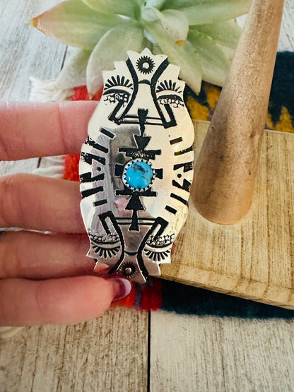 Navajo Sterling Silver & Turquoise Adjustable Ring by Richard Singer