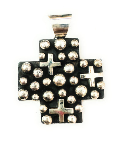 Navajo Sterling Silver Cross Pendant by Chimney Butte