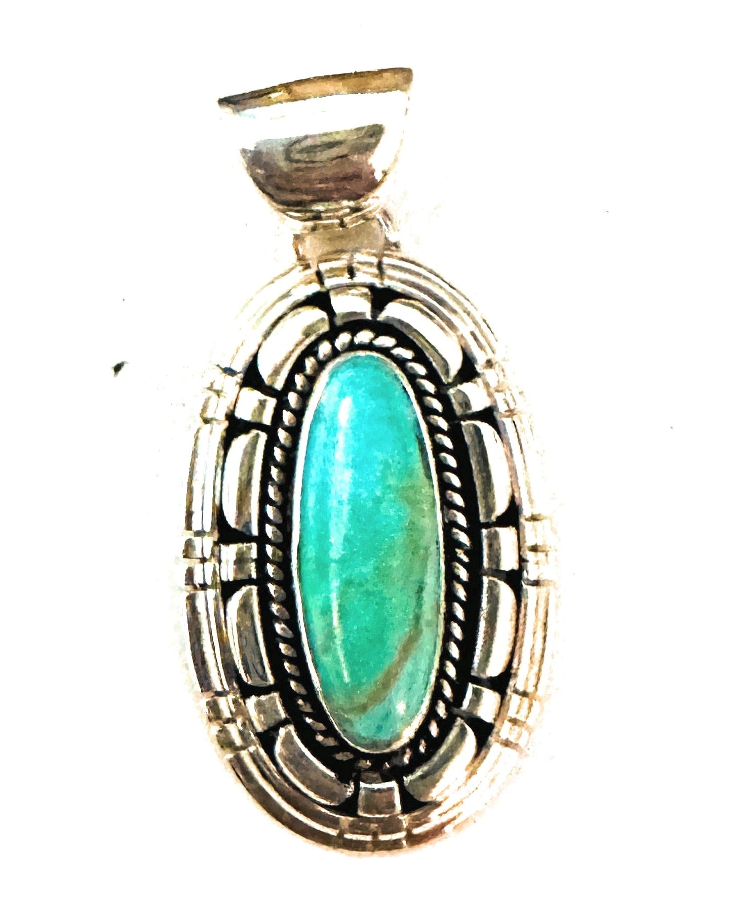 Navajo Kingman Turquoise & Sterling Silver Pendant