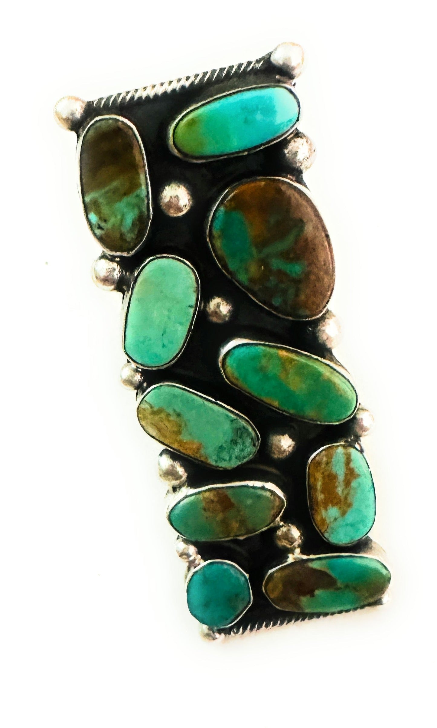 Navajo Royston Turquoise & Sterling Silver Adjustable Ring by Jacqueline Silver