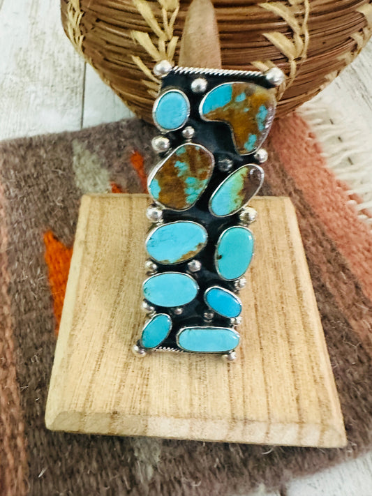 Navajo Royston Turquoise & Sterling Silver Adjustable Ring by Jacqueline Silver