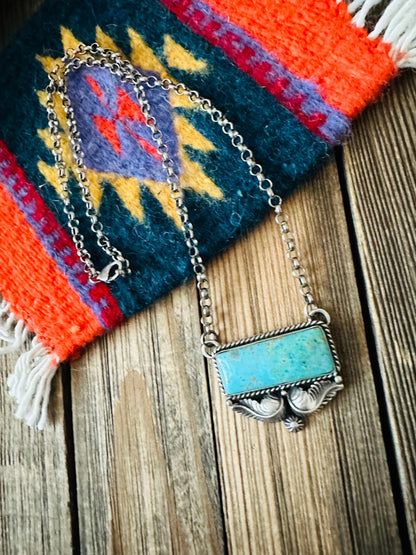 Navajo Sterling Silver & Royston Turquoise Necklace