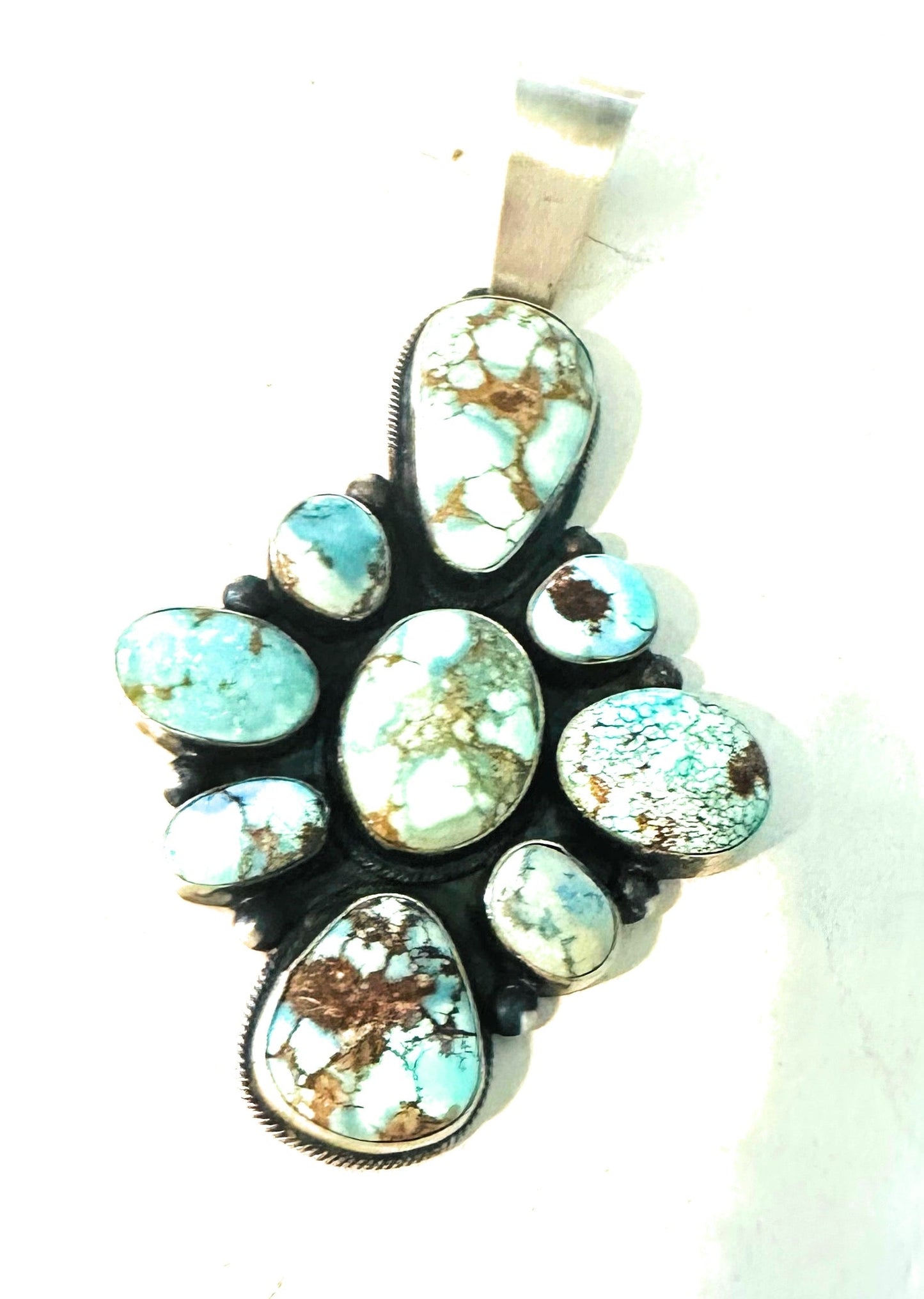 Navajo Golden Hills Turquoise & Sterling Silver Pendant by Paul Livingston