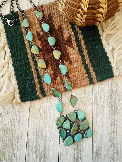 Navajo Sterling Silver & Royston Turquoise Necklace by Jacqueline Silver