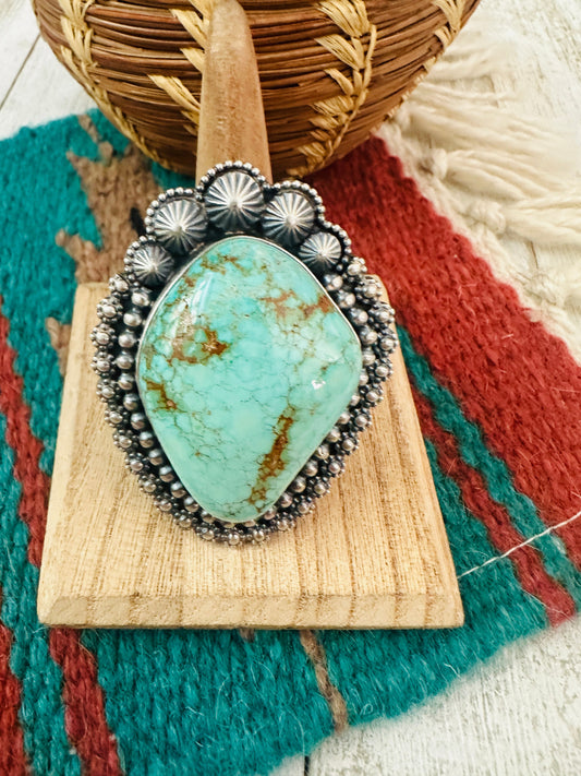 Navajo Royston Turquoise & Sterling Silver Adjustable Ring by Ernest Begay