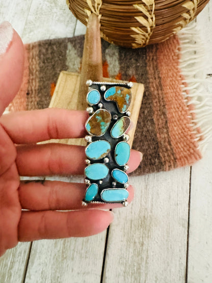 Navajo Royston Turquoise & Sterling Silver Adjustable Ring by Jacqueline Silver