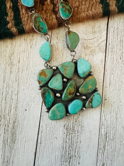 Navajo Sterling Silver & Royston Turquoise Necklace by Jacqueline Silver