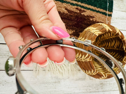 Navajo Multi Turquoise & Sterling Silver Bangle Bracelet