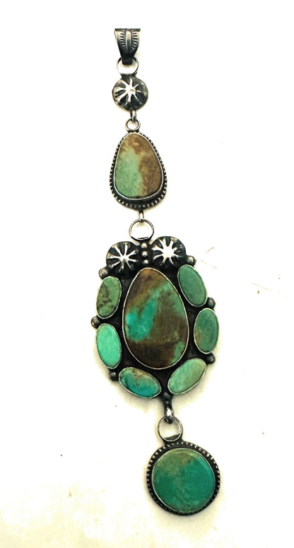 Navajo Royston Turquoise and Sterling Silver Pendant by Jacqueline Silver