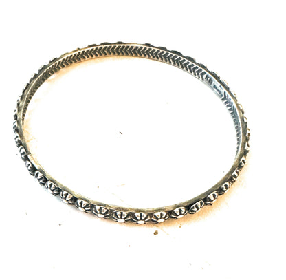 Navajo Sterling Silver Studded Bangle Bracelet by Kevin Billah