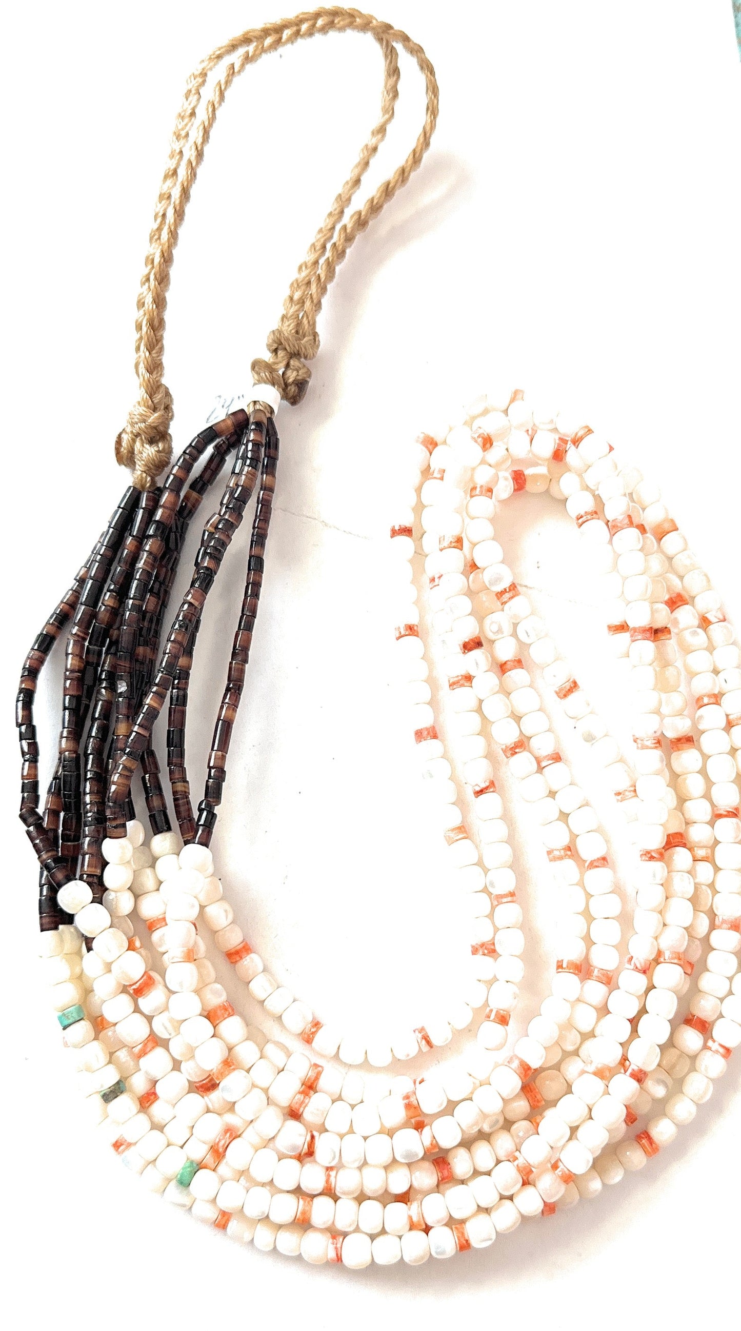 Santo Domingo Mother of Pearl, Spiny & Heishi Beaded Necklace