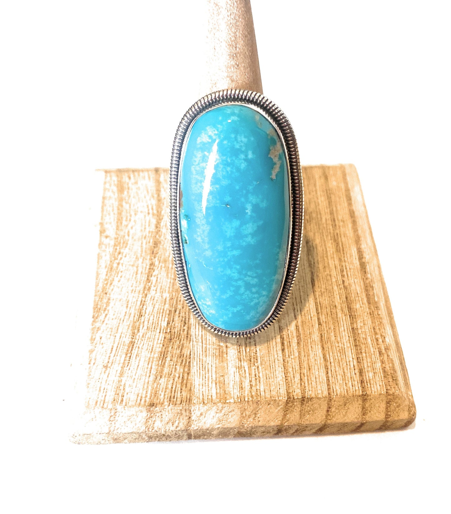 Navajo Gold Canyon Turquoise & Sterling Silver Adjustable Ring by Wydell Billie