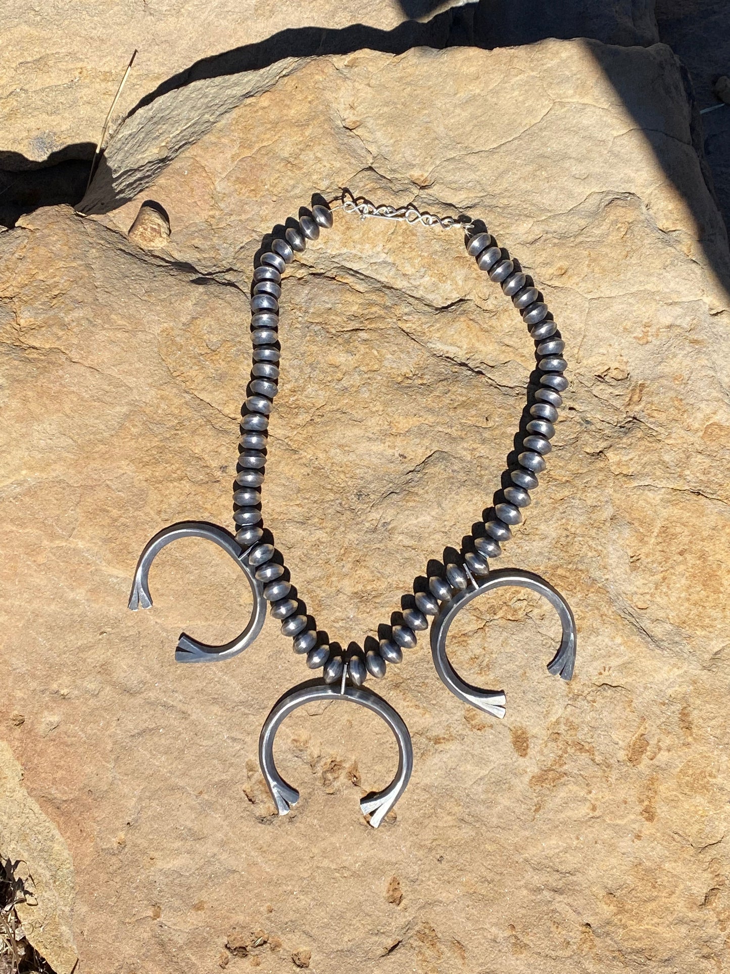 Beautiful Navajo Sterling Silver Naja Necklace  Azalia Lewis