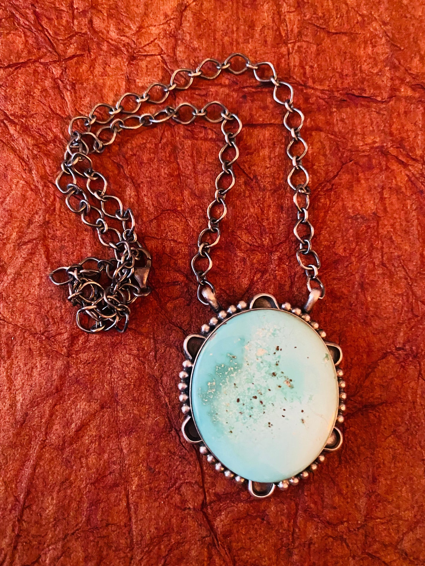 Navajo Sterling Silver & Kingman Turquoise Necklace