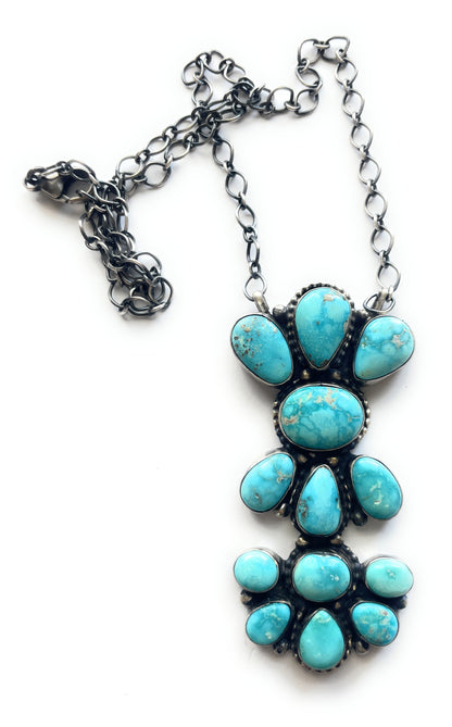 Navajo Sterling Silver Turquoise Necklace By Sheila Becenti